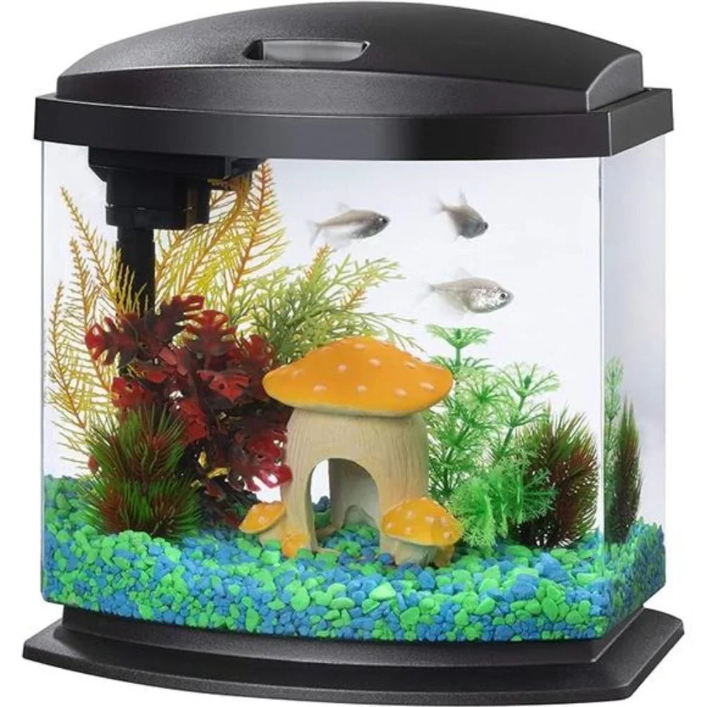 Aqueon LED MiniBow Small Aquarium Fish Tank Kit SmartClean Technology 2.5 Gallon